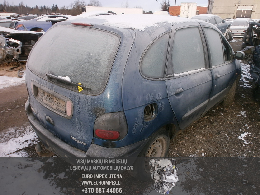 Naudotos automobilio dalys Renault SCENIC 1998 1.6 Mechaninė Vienatūris 4/5 d. Melyna 2014-1-22