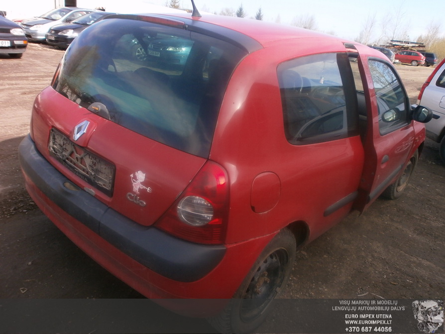 Naudotos automobilio dalys Renault CLIO 2002 1.2 Mechaninė Hačbekas 2/3 d. Raudona 2014-4-15