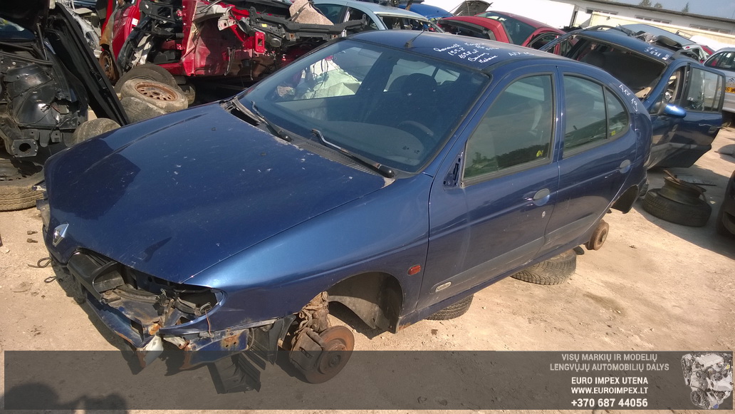 Naudotos automobilio dalys Renault MEGANE 1998 1.6 Mechaninė Hačbekas 4/5 d. Melyna 2014-8-04