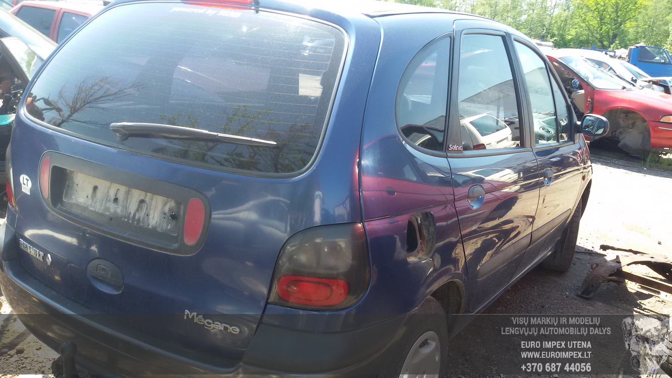 Naudotos automobilio dalys Renault SCENIC 1997 2.0 Mechaninė Vienatūris 4/5 d. Melyna 2015-6-02