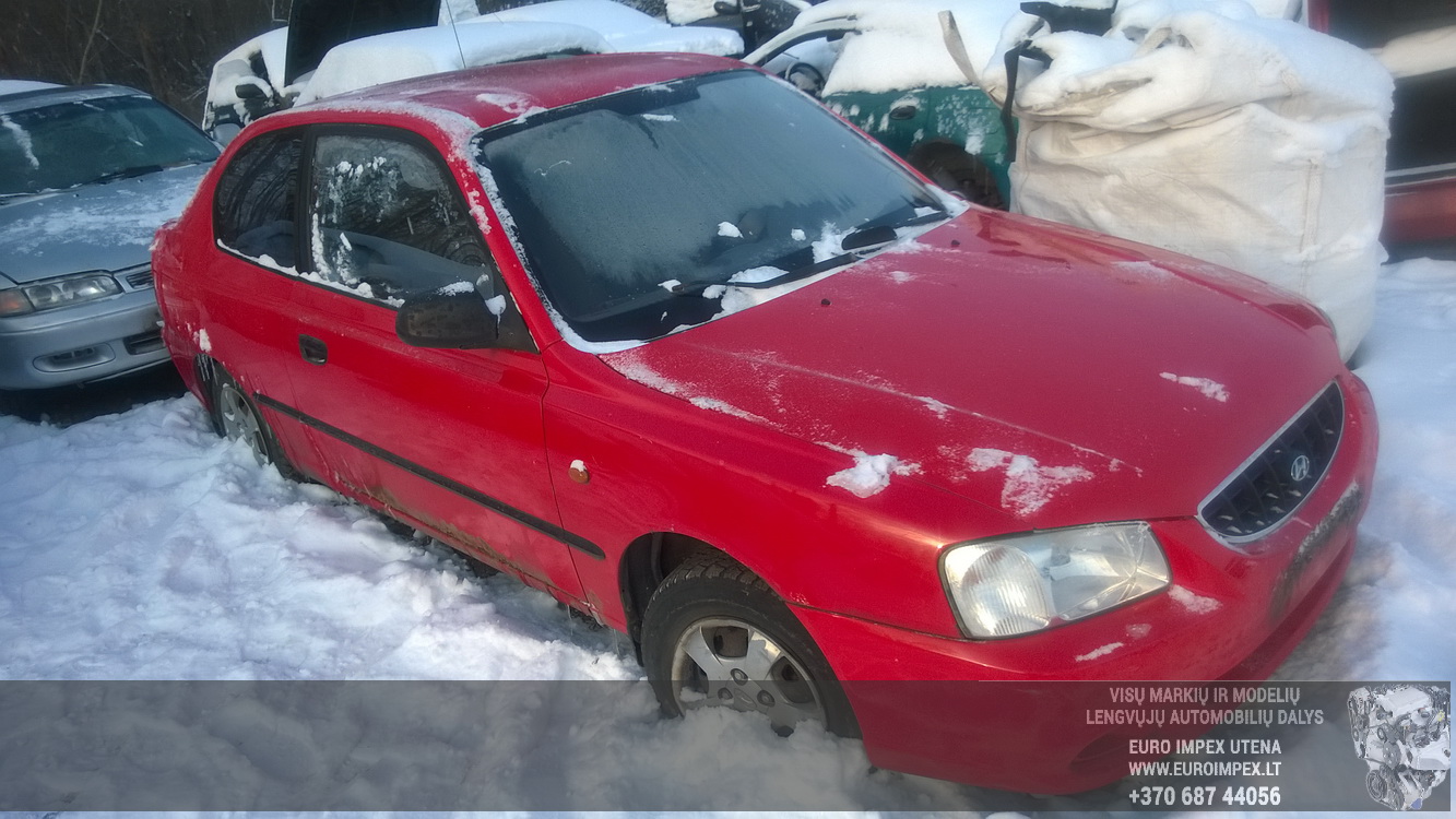 Used Car Parts Hyundai ACCENT 2002 1.3 Mechanical Hatchback 2/3 d. Red 2016-1-21